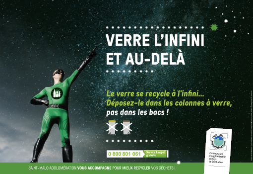 Affiche benne recyclage du verre