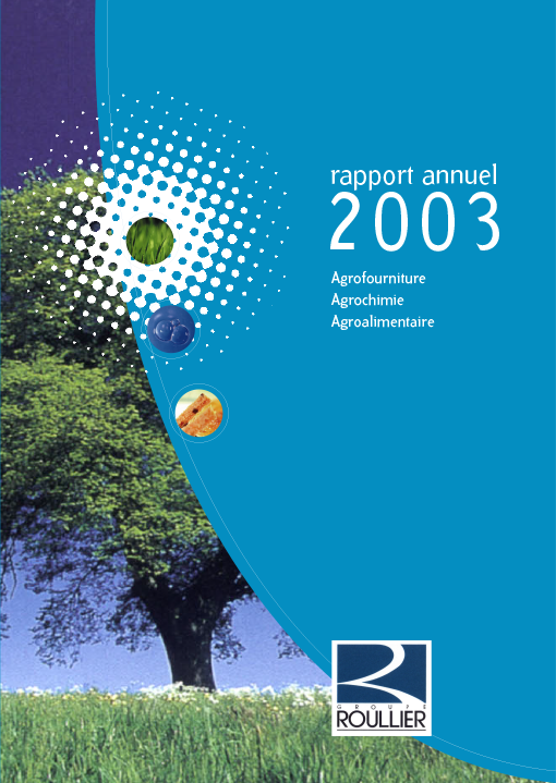 Couverture rapport d'activités groupe Roullier