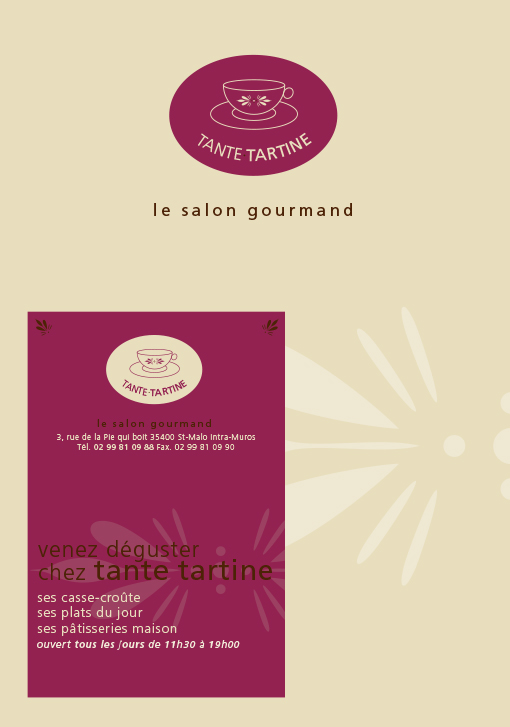 Menu et flyer Tante Tartine